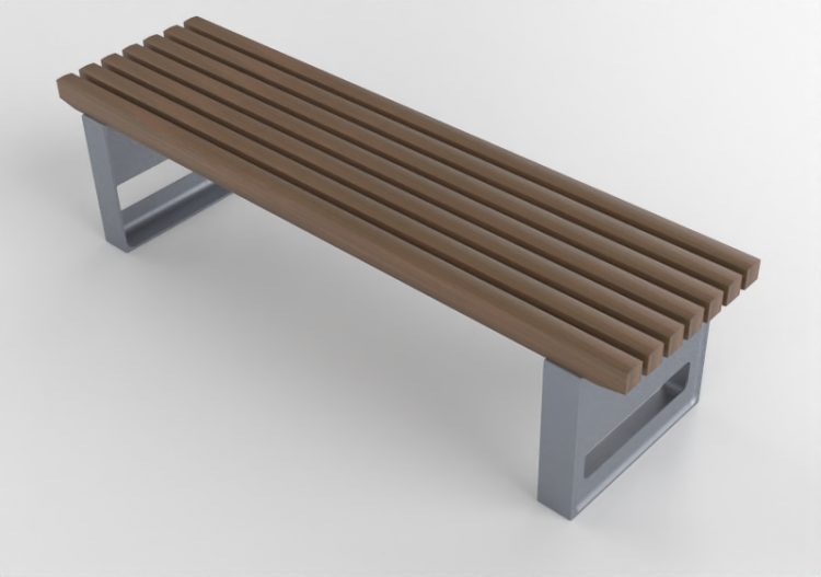Benches and Planters 3D - Wooden bench for outside use -...