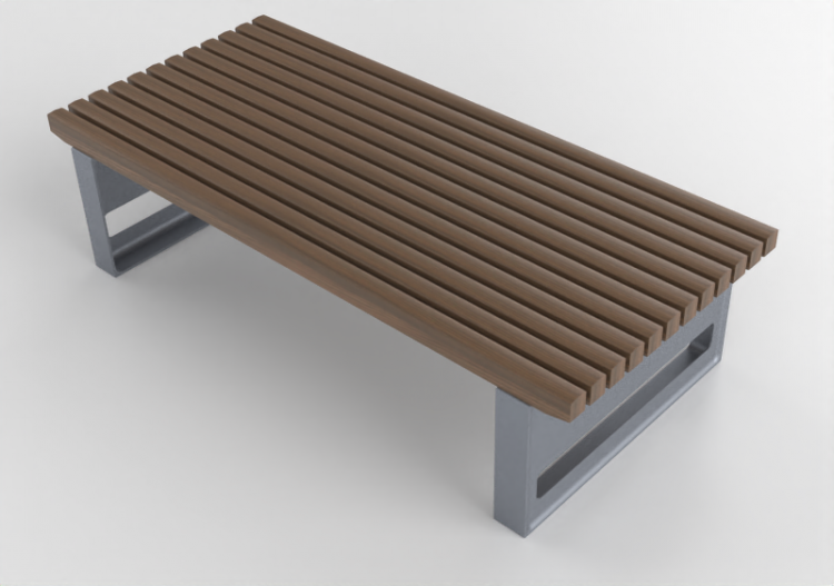 Benches and Planters 3D - Wooden bench for outside use -...