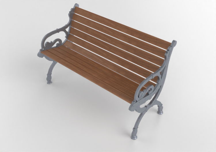 Bancos 3D - Banco de madeira para exteriores - Byarums Bruk...