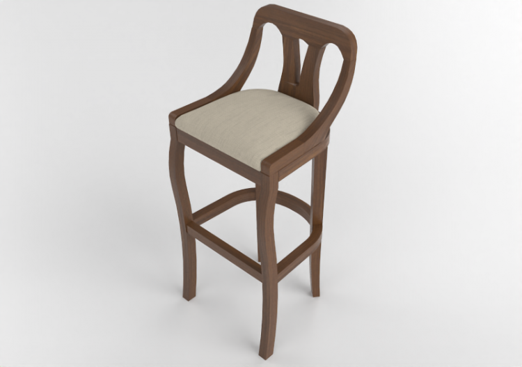 Chaises 3D - Tabouret en bois - Wood Prime - Napoleone -...