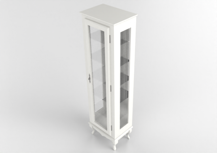 3D Furniture - Glass cabinet with lacquered wooden...