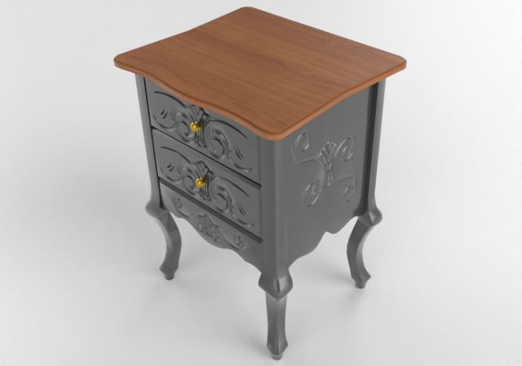 Lits 3D - Table de nuit en bois laqué - Wood Prime - Vienna...