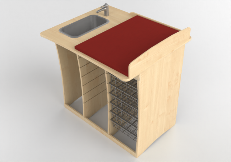 3D Zubehör - Wickeltisch mit Waschbecken - Jeltec - Bjork...