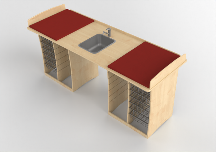 Accessori 3D - Fasciatoio con lavabo - Jeltec - Bjork 220 -...