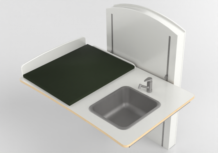 配饰 - Changing table with adjustable washbasin - Jeltec -...