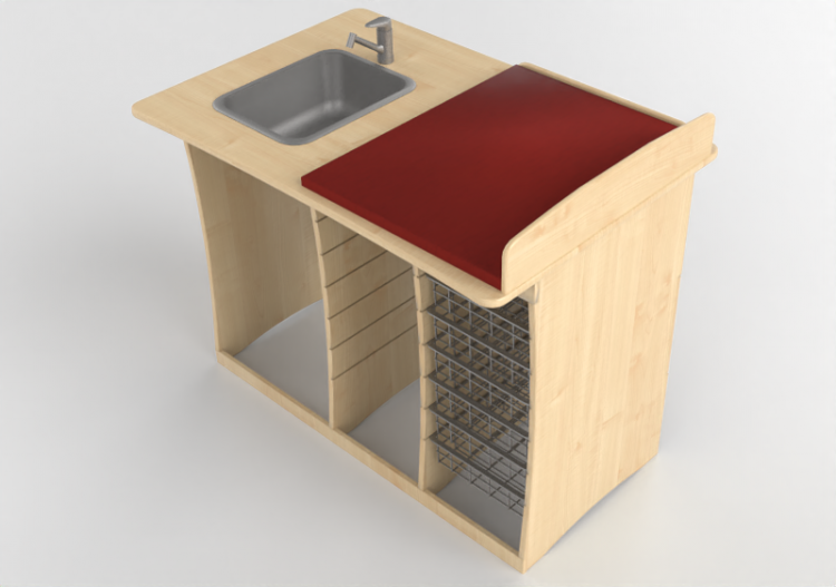 配饰 - Changing table with washbasin - Jeltec - Bjork 120V -...