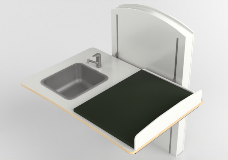 配饰 - Changing table with adjustable washbasin - Jeltec -...