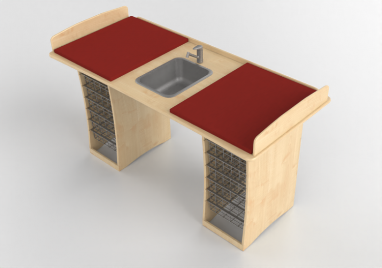 配饰 - Changing table with washbasin - Jeltec - Bjork 180 -...