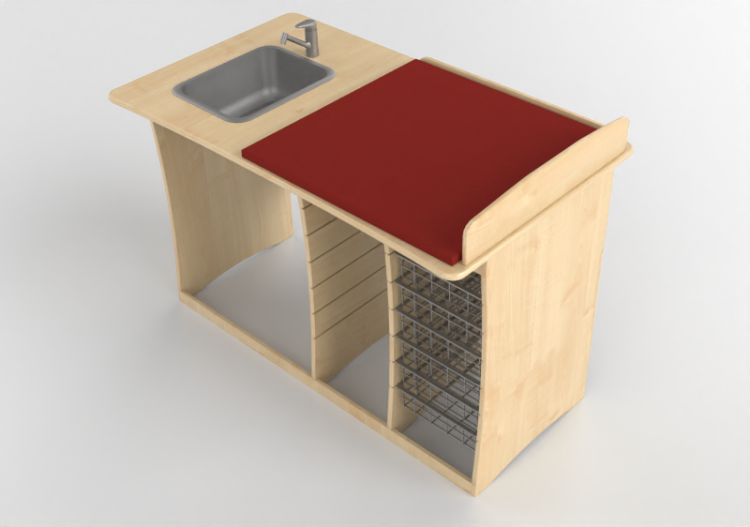 Accessoires 3D - Table à langer avec lavabo - Jeltec -...