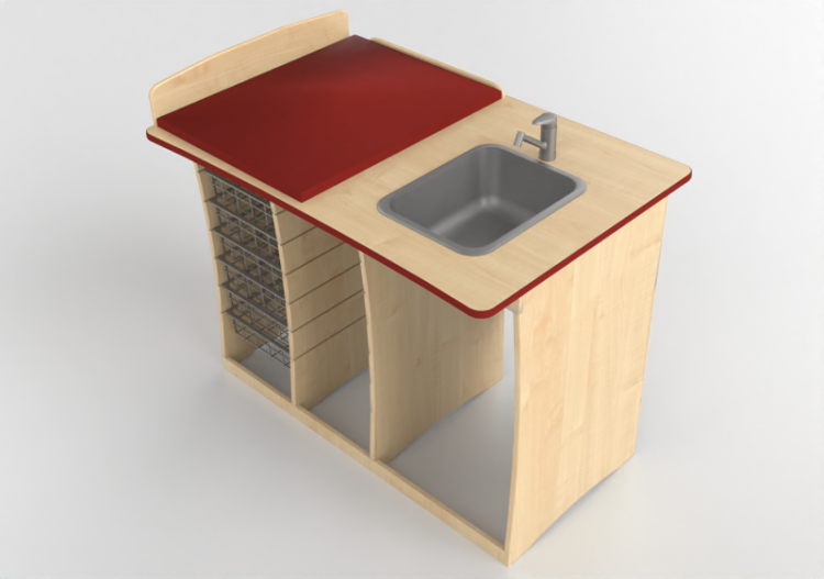 Accessoires 3D - Table à langer avec lavabo - Jeltec -...