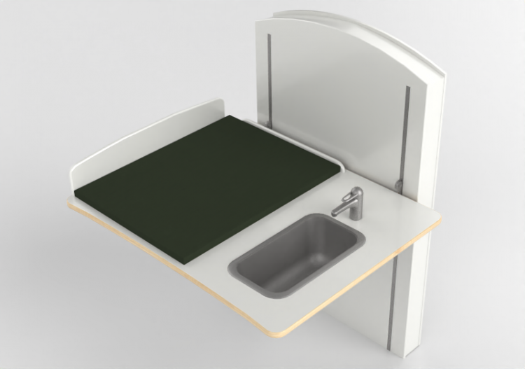 Accessoires 3D - Table à langer avec lavabo ajustable -...