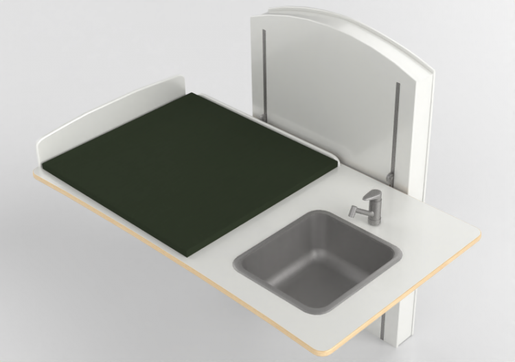 配饰 - Changing table with adjustable washbasin - Jeltec -...