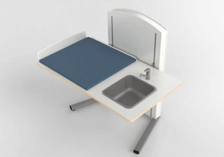 配饰 - Changing table with adjustable washbasin - Jeltec -...