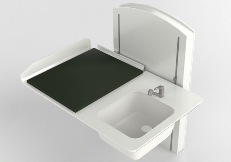 配饰 - Changing table with adjustable washbasin - Jeltec -...