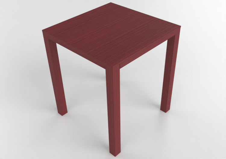 3D Tisch - Quadratischer Tisch aus Holz - Bespoke - 27804 -...