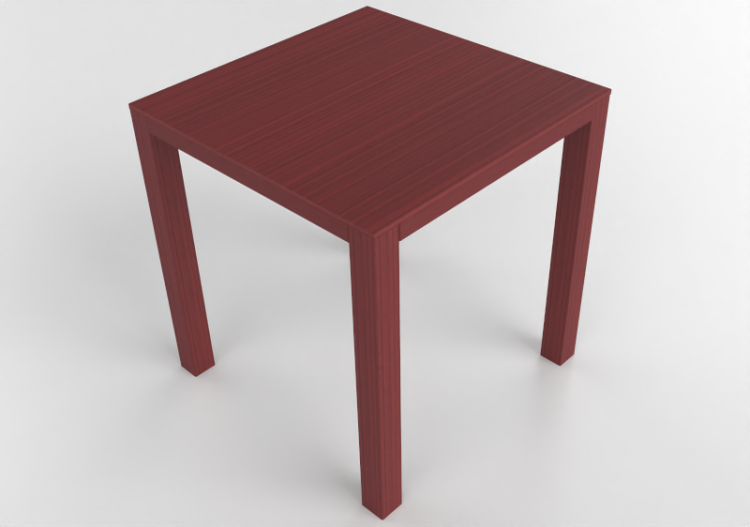 3D Tisch - Quadratischer Tisch aus Holz - Bespoke - 27804 -...