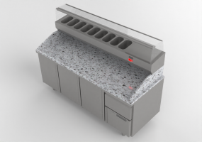 3D Möbel - Kühlwerkbank für Pizza - Coreco - MR80 210 GN 1 1