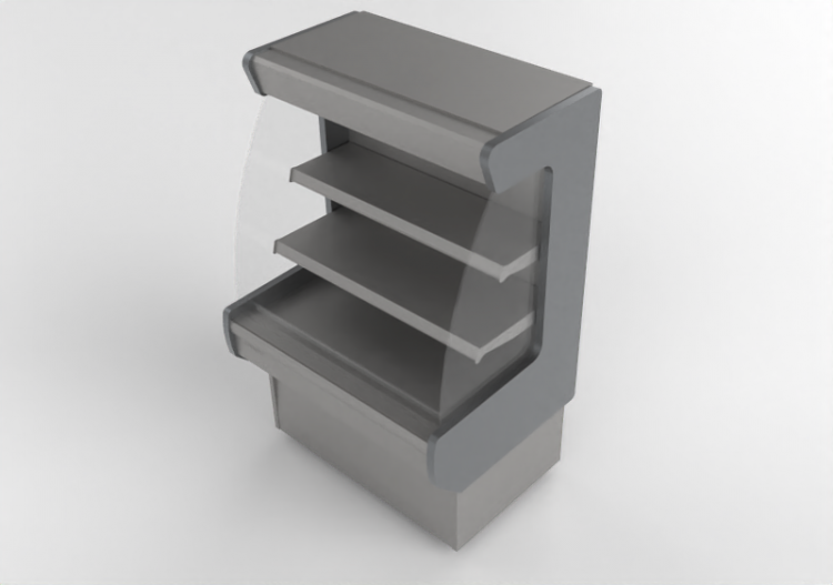 3D Aussteller - Verkaufskühlvitrine für Lebensmittel -...