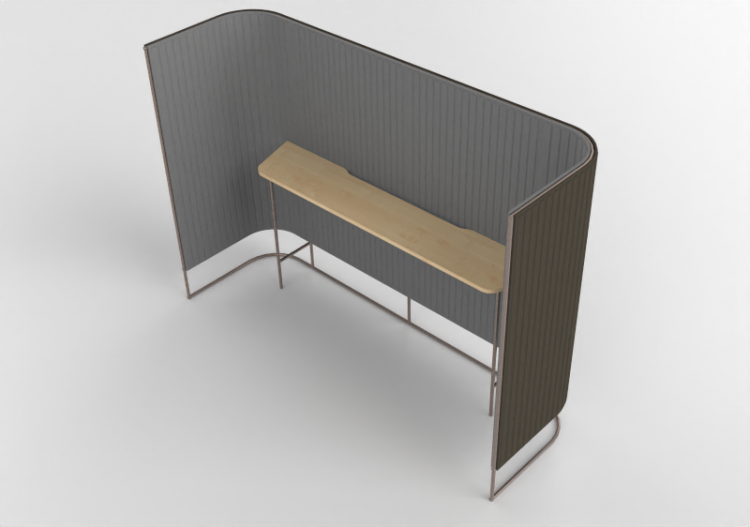Bureaux 3D - Paroi en tissu avec table - Kokuyo - Inframe-...