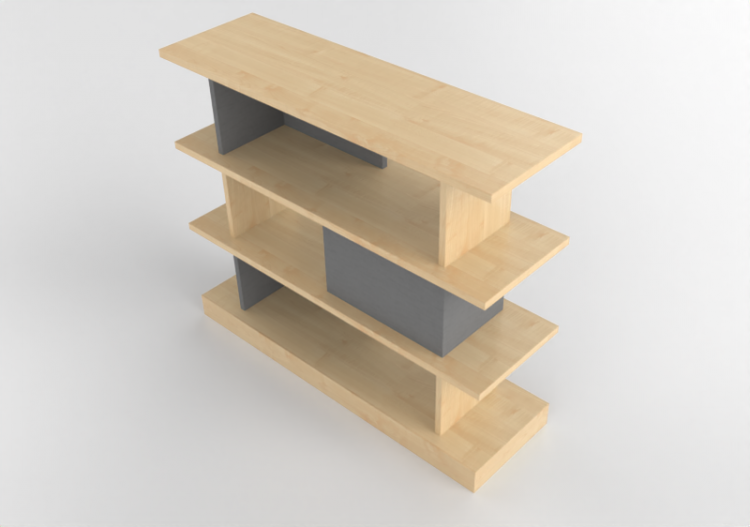 3D Book shelf - Wooden sideboard - Kokuyo - Days Office...