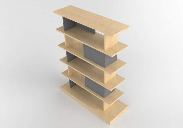 3D Book shelf - Wooden sideboard - Kokuyo - Days Office...