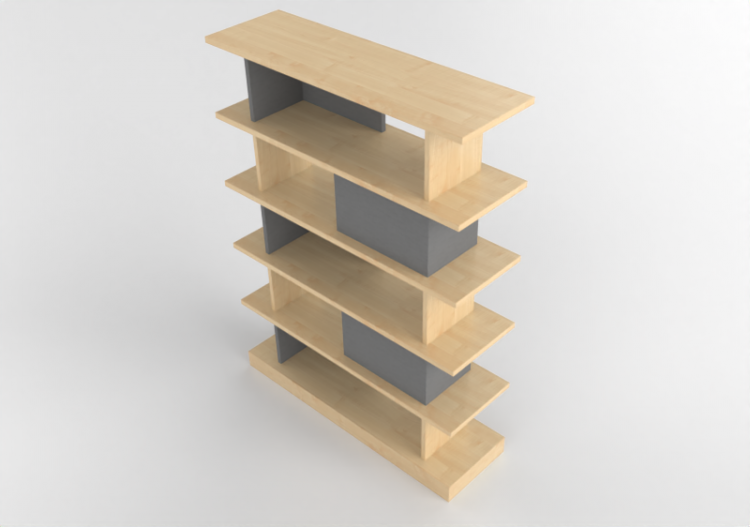 3D Book shelf - Wooden sideboard - Kokuyo - Days Office...