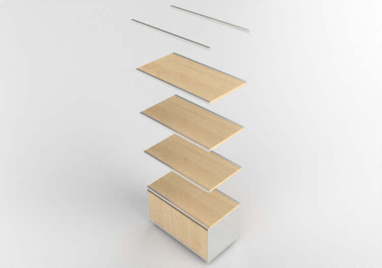 Librerie e Contenitori 3D - Mensola in legno - Kokuyo -...