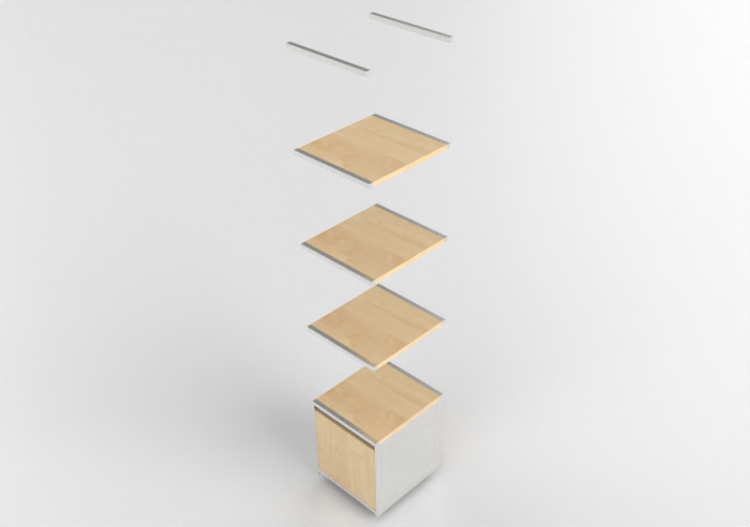 3D Bücherregal und Behälter - Wooden Shelf - Kokuyo - Juke...