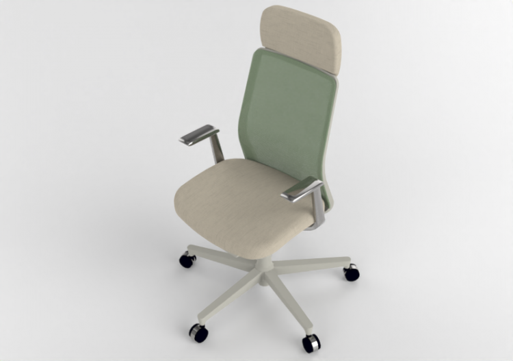 3D Chairs - Fabric Chair - Kokuyo - Monet - C03 BWGZ111 W U...