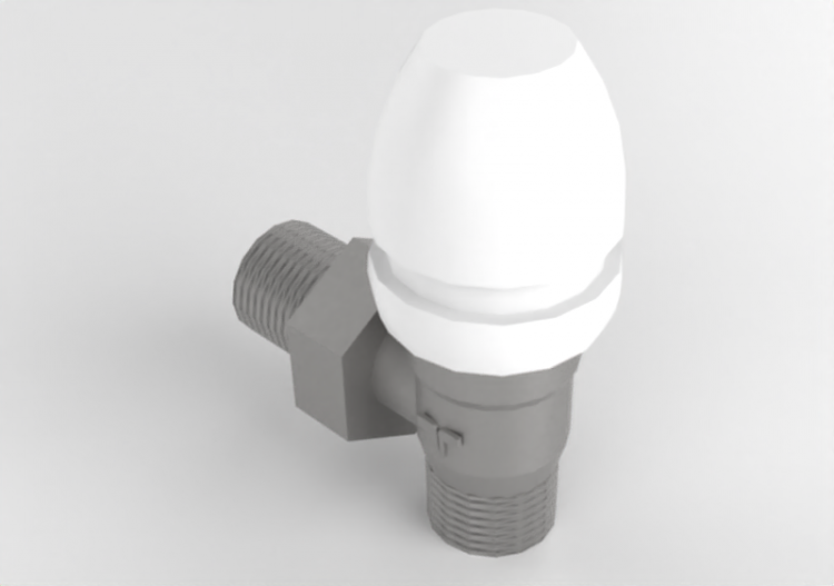 Ventil Eckform mit Thermostatkopf für Heizkörper DN15...