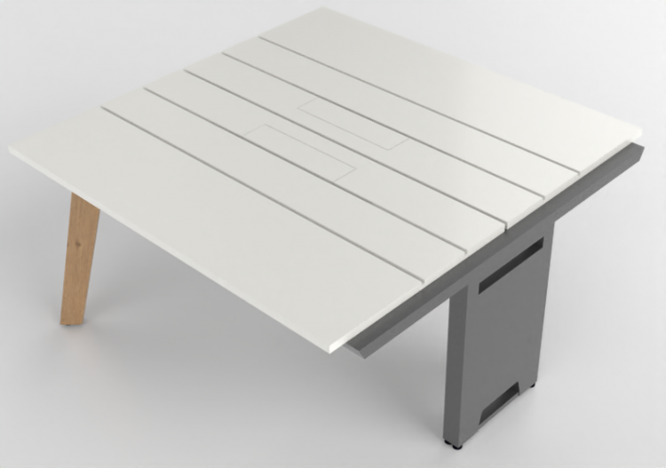 Escritorios 3D - Escritorio modular de madera lacada -...