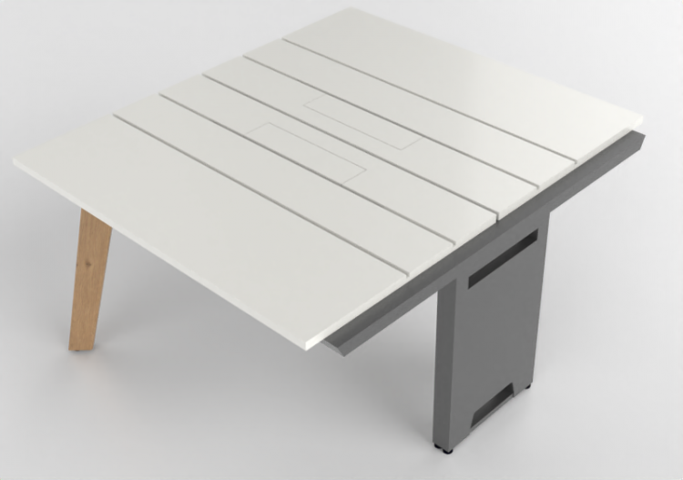 Escrivaninhas 3D - Escrivaninha modular de madeira...