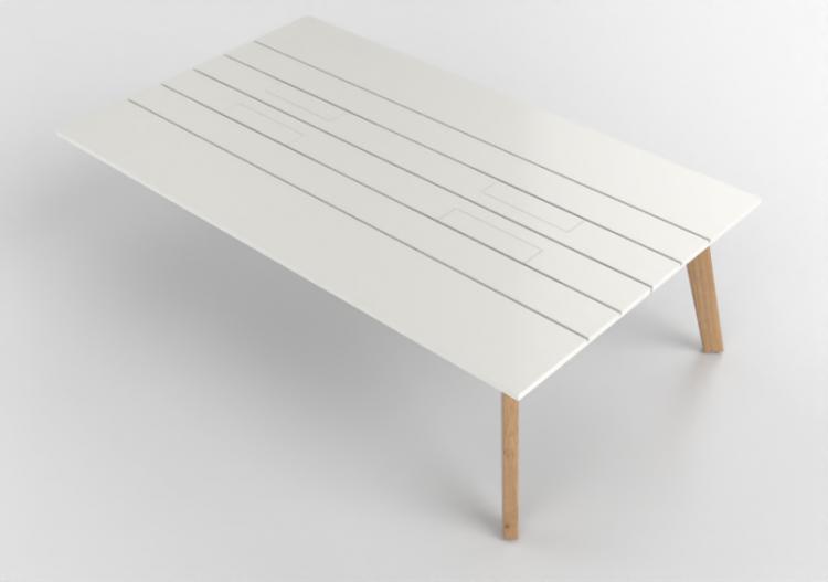 Escritorios 3D - Escritorio modular de madera lacada -...