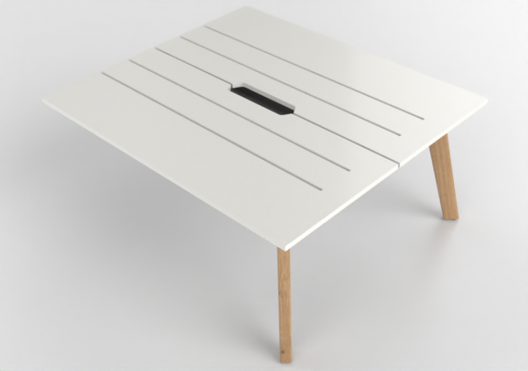 Escritorios 3D - Escritorio modular de madera lacada -...