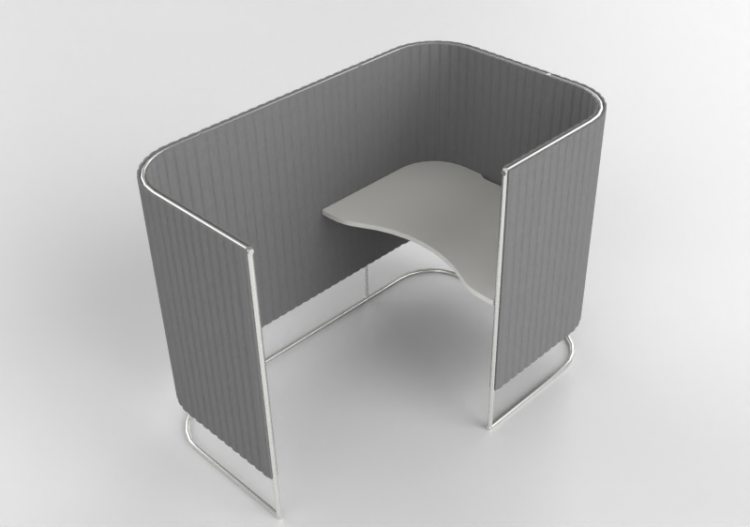 Acessórios 3D - Divisor de ambiente em tecido com mesa -...