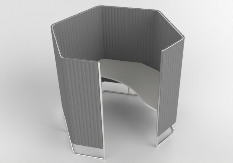 Acessórios 3D - Divisor de ambiente em tecido com mesa -...