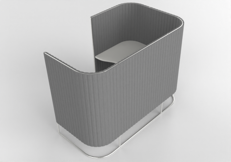 Acessórios 3D - Divisor de ambiente em tecido com mesa -...