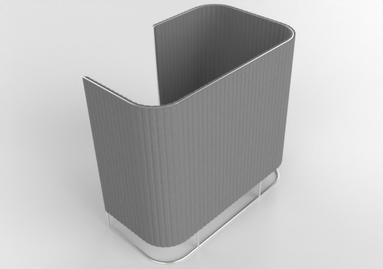 Acessórios 3D - Divisor de ambiente em tecido com mesa -...