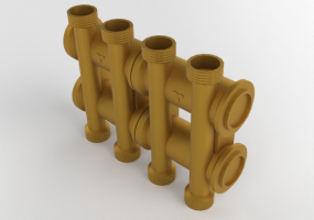 Beidseitiger Verteiler 4 Wege DN20 - 1905 - 190 0003