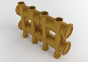 Beidseitiger Verteiler 4 Wege DN25 - 1906 - 190 0011