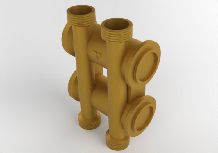Beidseitiger Verteiler 2 Wege DN20 - 1905 - 190 0001 - ACCA...