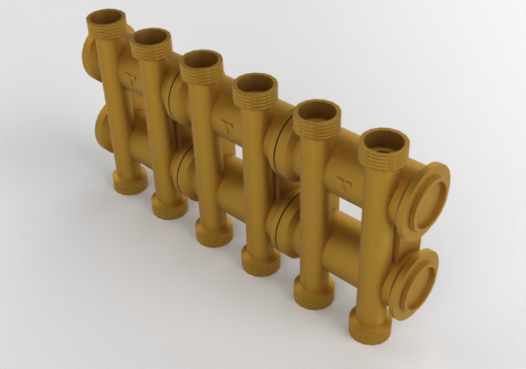 Beidseitiger Verteiler 6 Wege DN20 - 1905 - 190 0005 - ACCA...