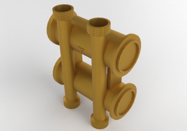 Beidseitiger Verteiler 2 Wege DN25 - 1906 - 190 0002 - ACCA...