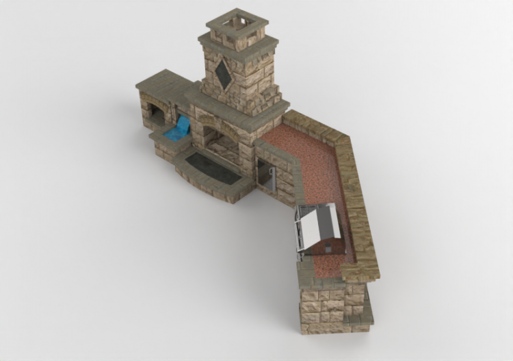 Cocinas 3D - Cocina de piedra - Belgard - Series 320 - ACCA...