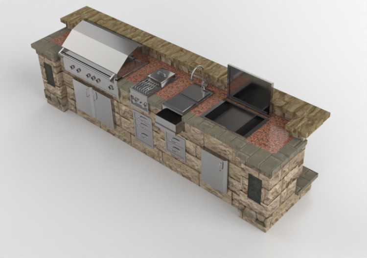 Cocinas 3D - Cocina de piedra - Belgard - Series 115 - ACCA...