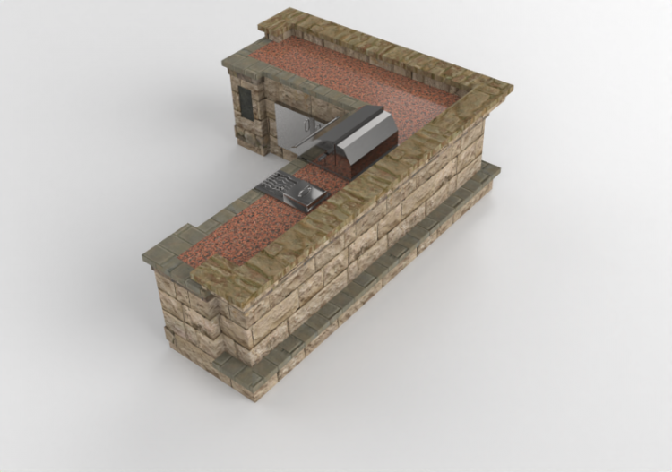 Cozinhas 3D - Cozinha em pedra - Belgard - Series 220 -...