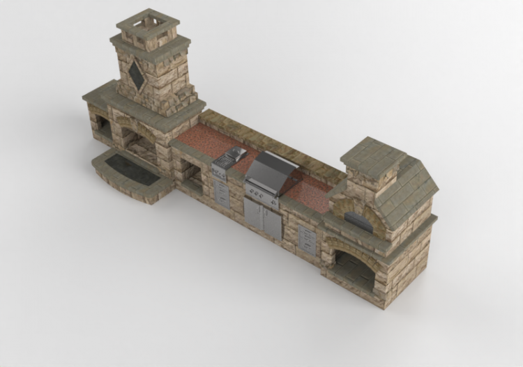 Cocinas 3D - Cocina de piedra - Belgard - Series 130 - ACCA...
