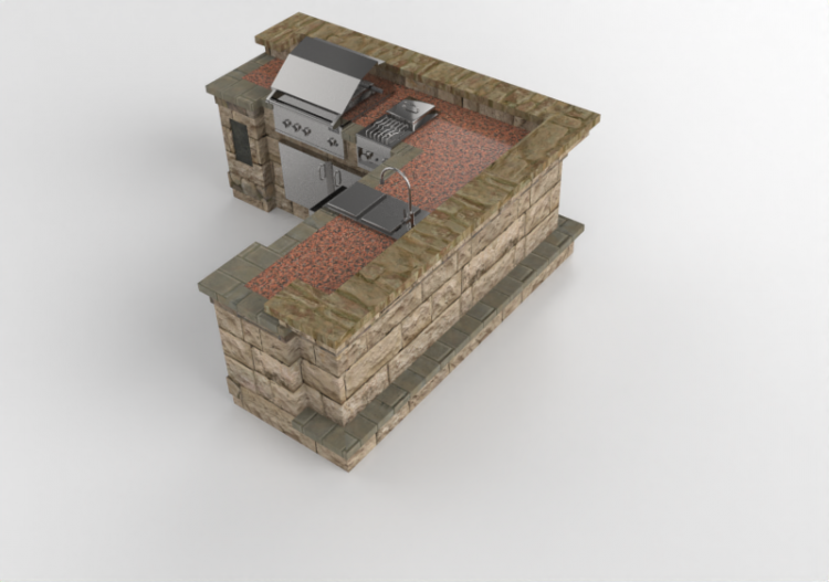Cuisine 3D - Cuisine en pierre - Belgard - Series 205 -...