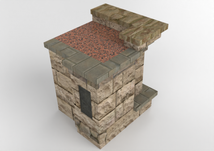3D Furniture - Stone kitchen end unit - Belgard - ACCA...
