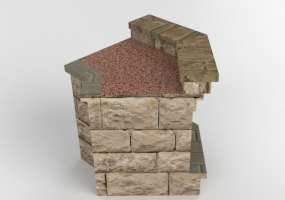 3D Furniture - Stone corner kitchen unit - Belgard